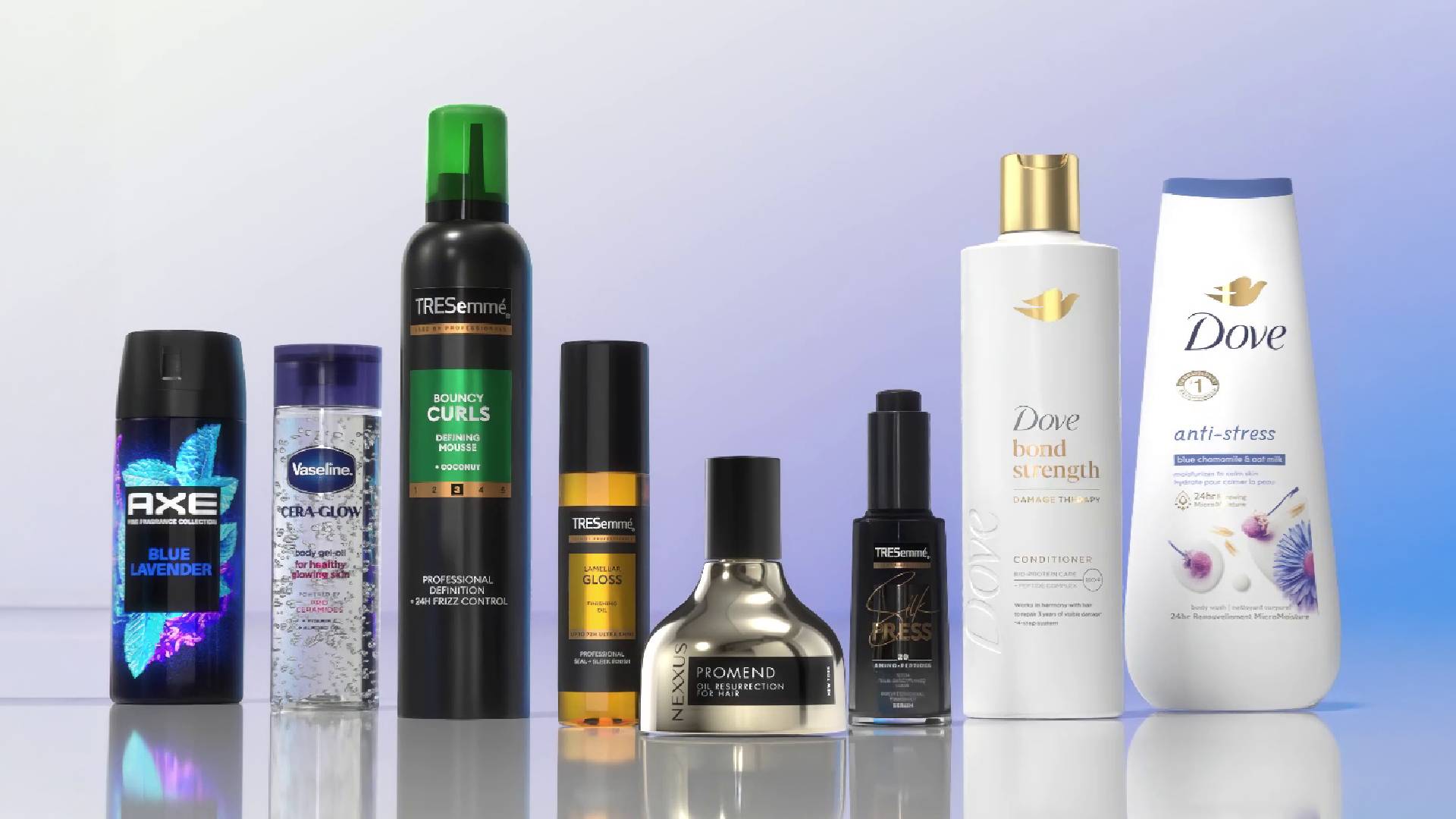 Deretan produk termasuk Axe, Vaseline, TRESemmé, dan Dove yang mendorong pertumbuhan belanja global melalui d-commerce.