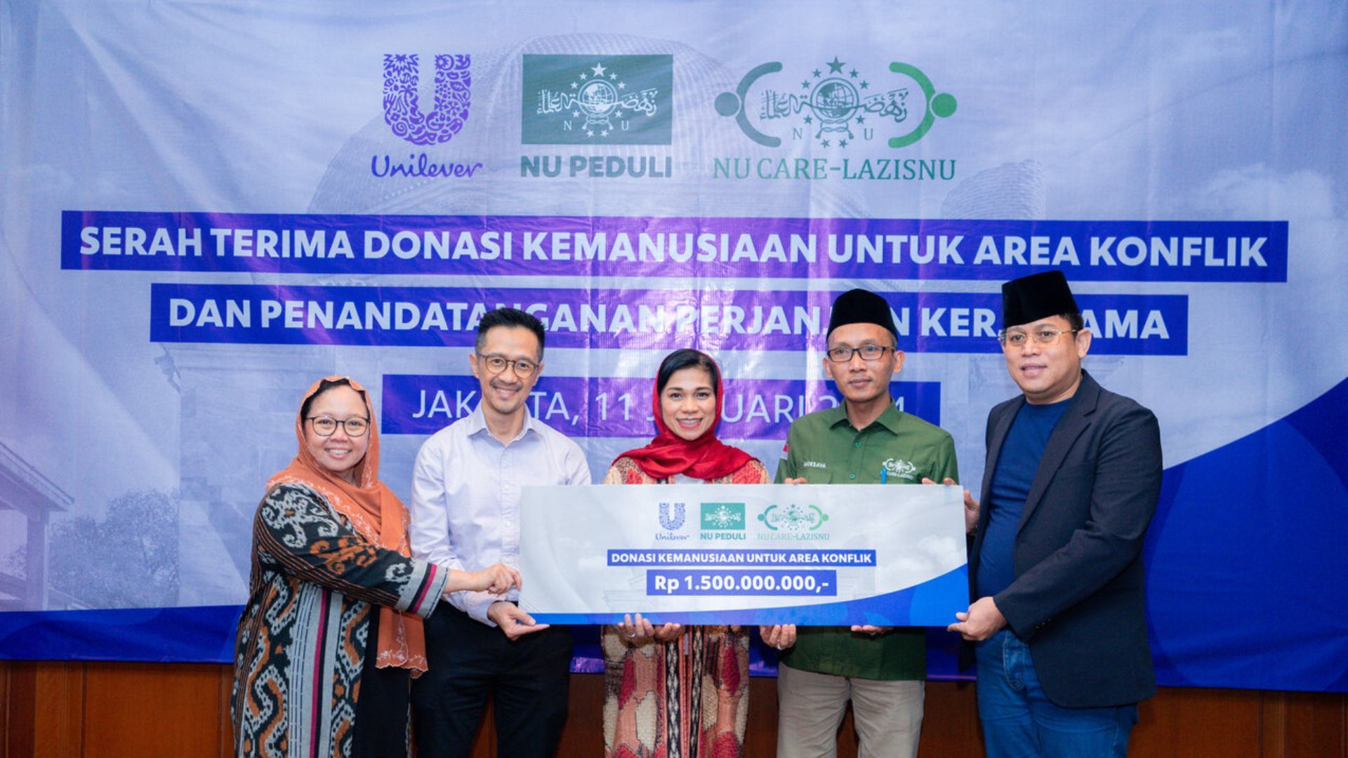 NU Care-LAZISNU terima dana kemanusiaan dari Unilever Indonesia sebesar Rp 1,5 M