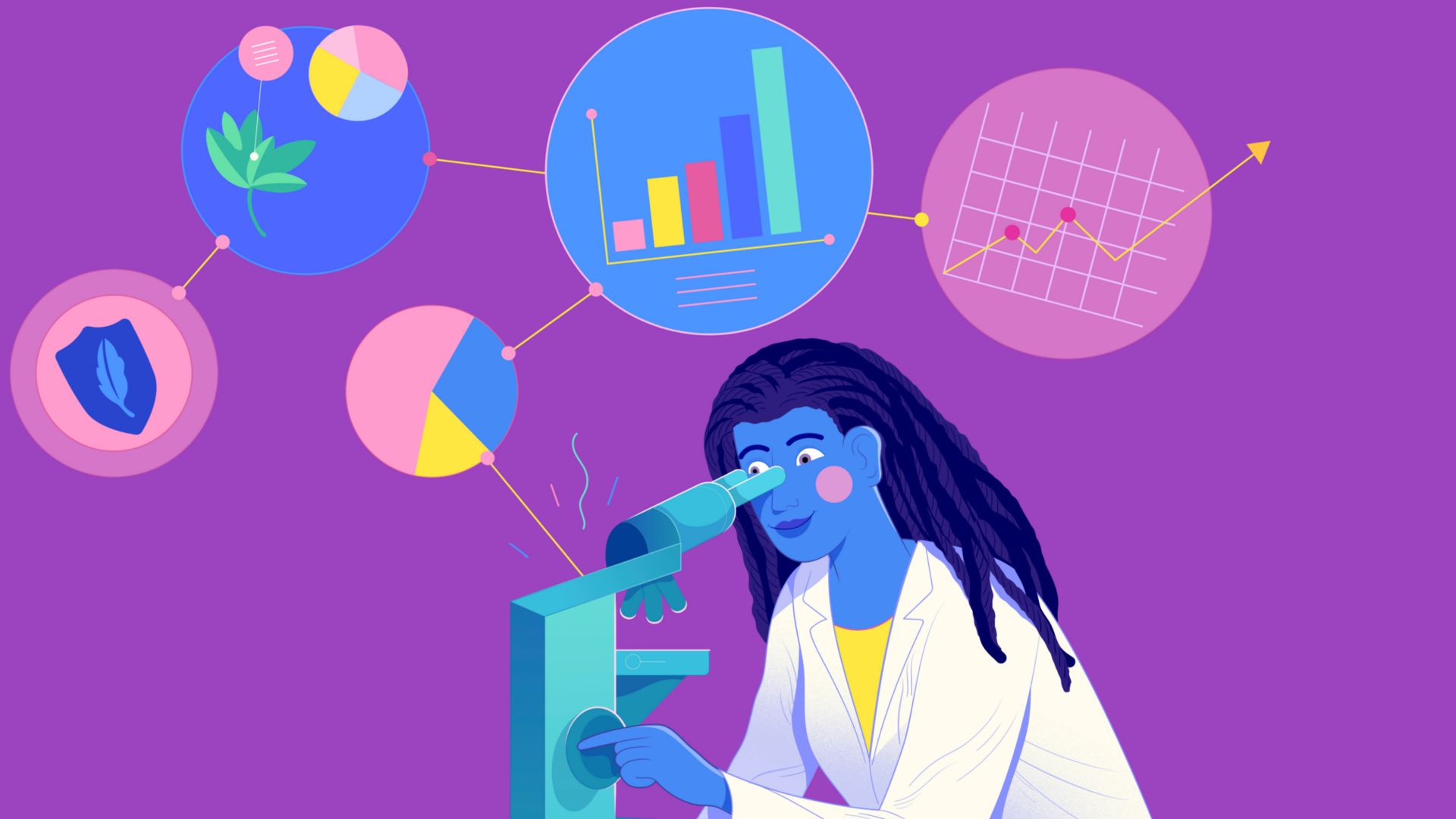 A scientist working on a microscope