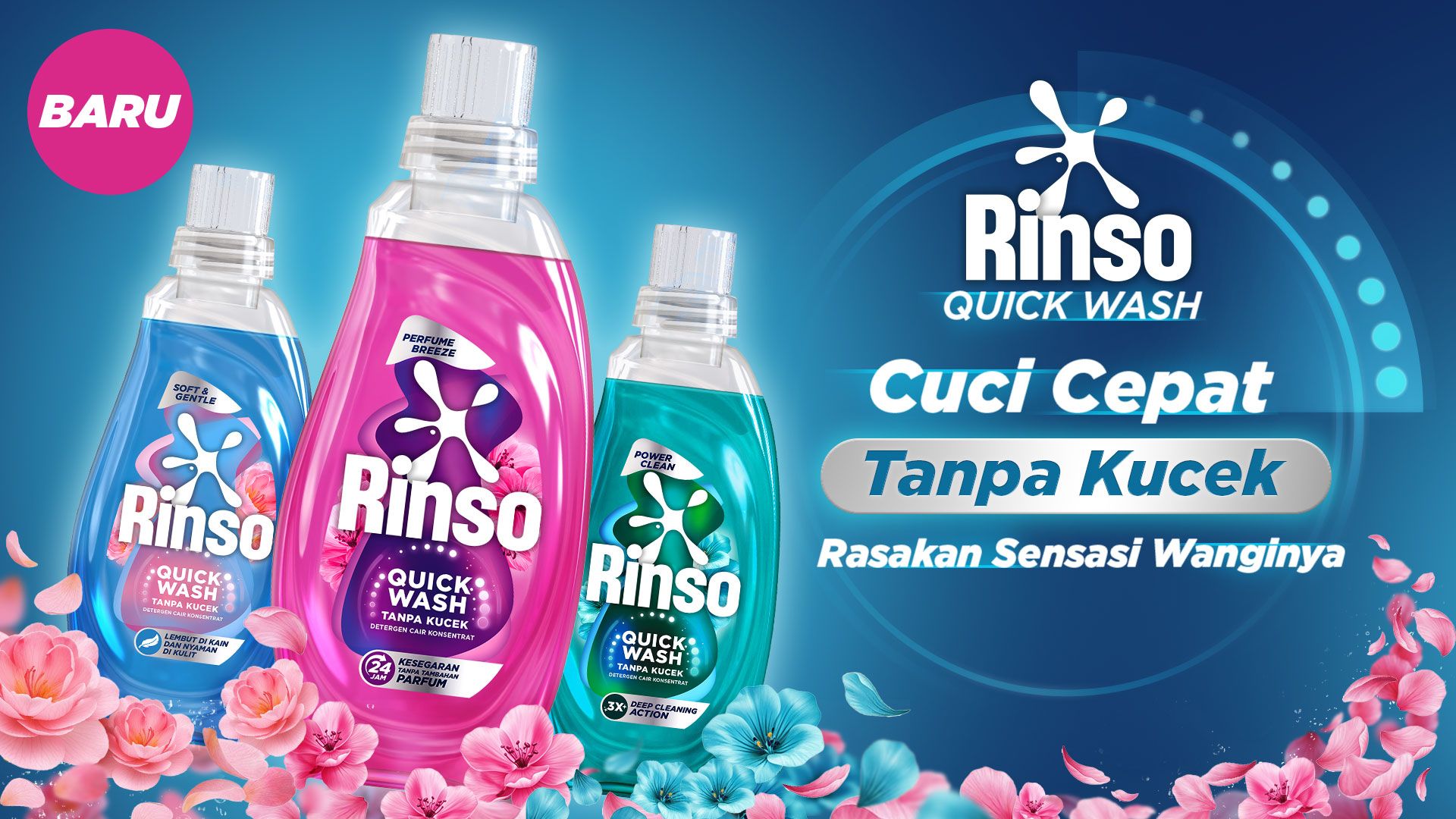 Rinso Quick Wash Cuci Cepat Tanpa Kucek Rasakan Sensasi Wanginya